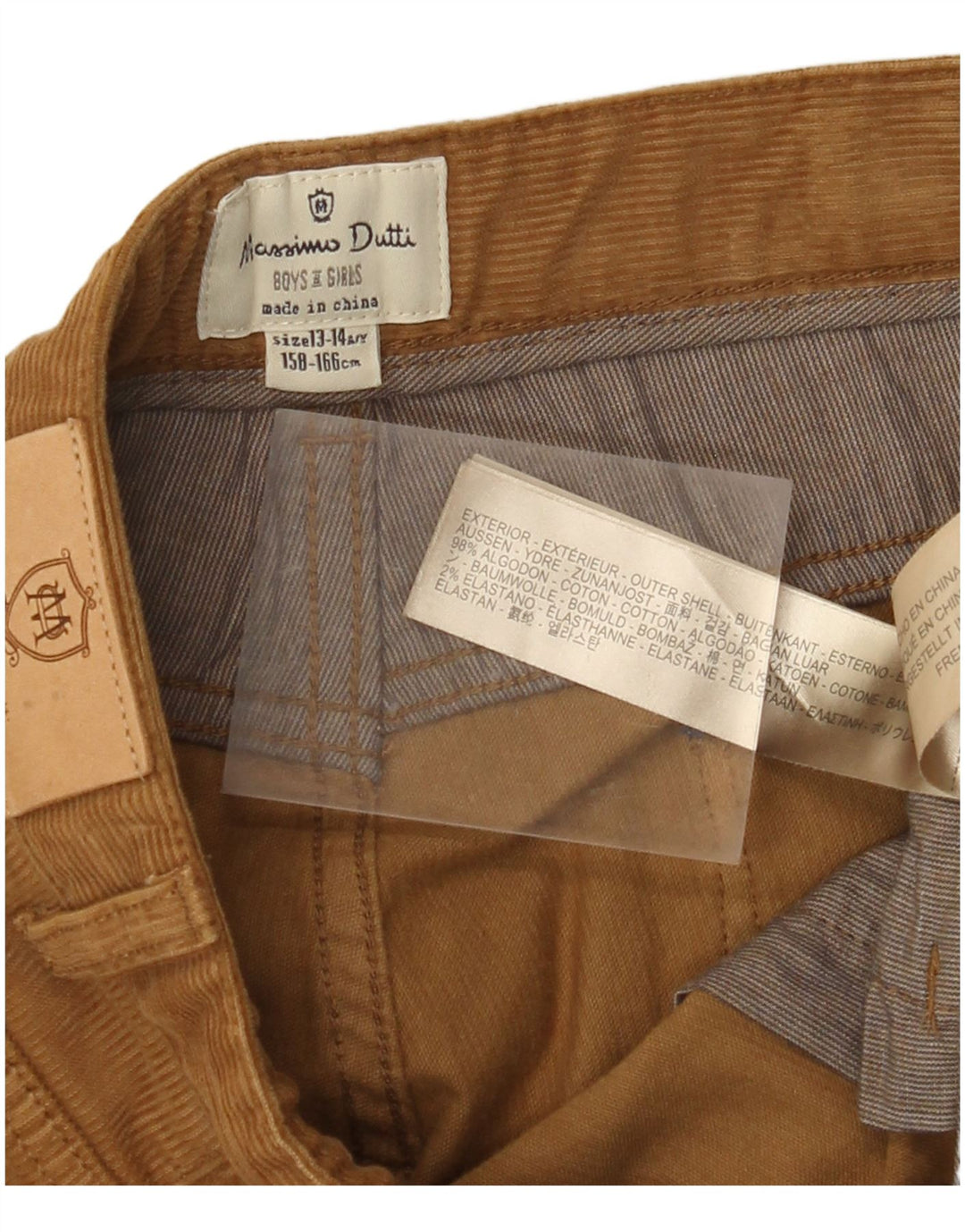 MASSIMO DUTTI Pantalón Slim Pana Niño 13-14 Años W28 L32 Marrón Algodón