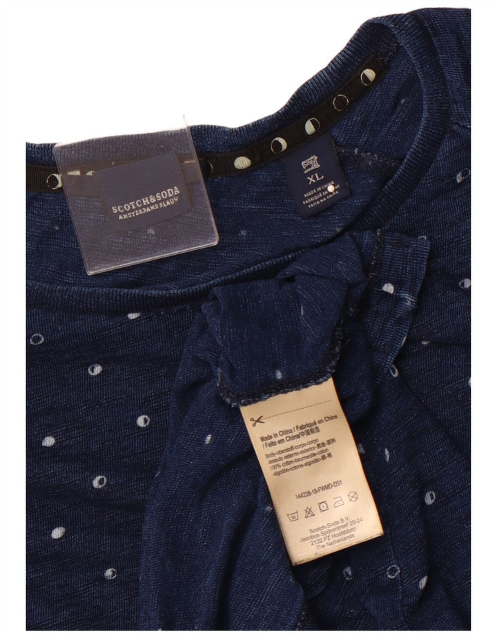 SCOTCH & SODA Camiseta Hombre Top XL Azul Marino Moteado Algodón