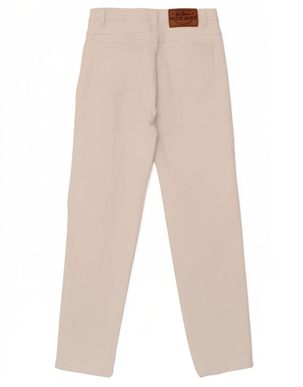 John Baner Vaqueros de cintura alta para mujer UK 14 Large W28 L30 Algodón blanco