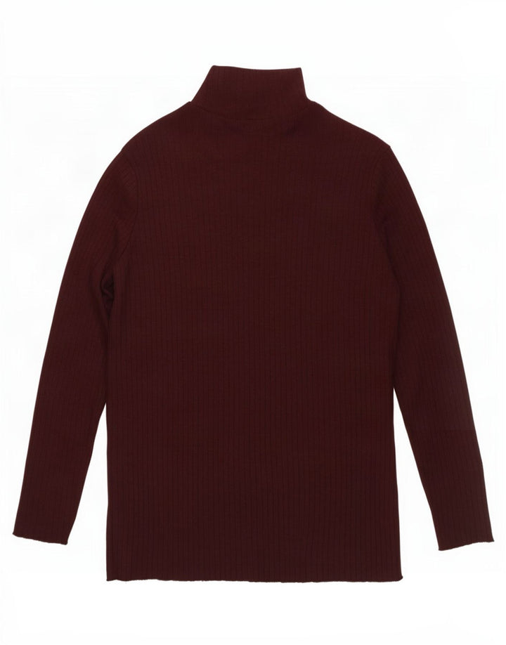 Zara Mujer Top Manga Larga UK 46 Grande Poliéster Marrón