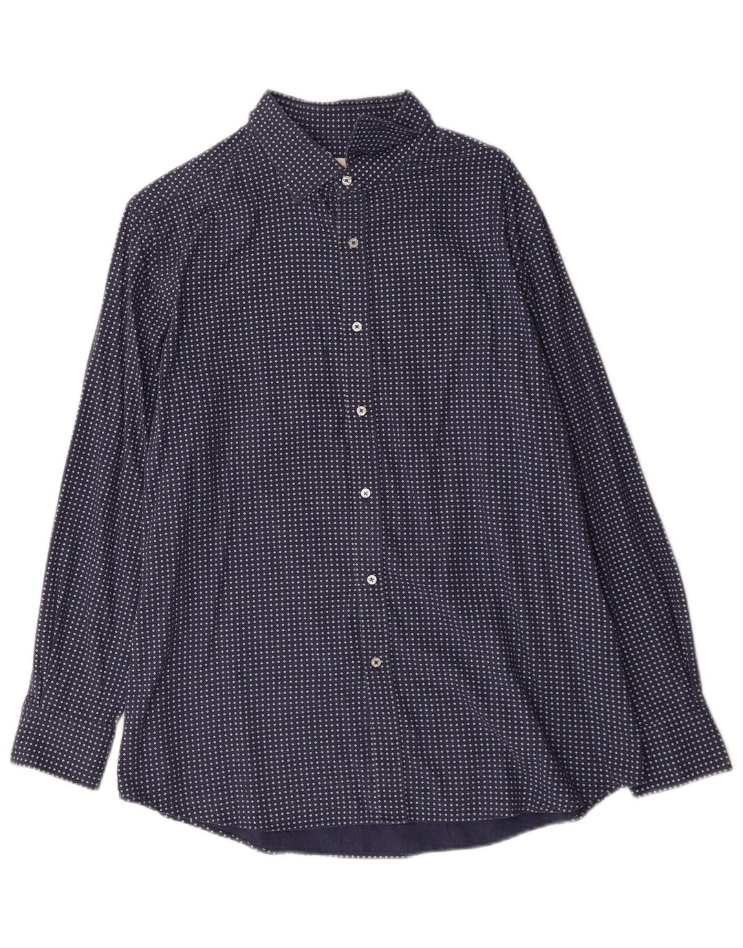 Camisa Massimo Dutti Hombre XL Azul Geométrico Algodón