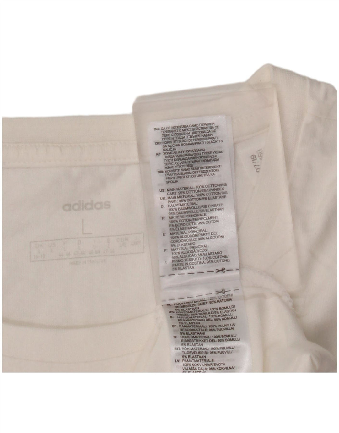 ADIDAS Camiseta gráfica para mujer Top UK 16/18 Grande Algodón blanco