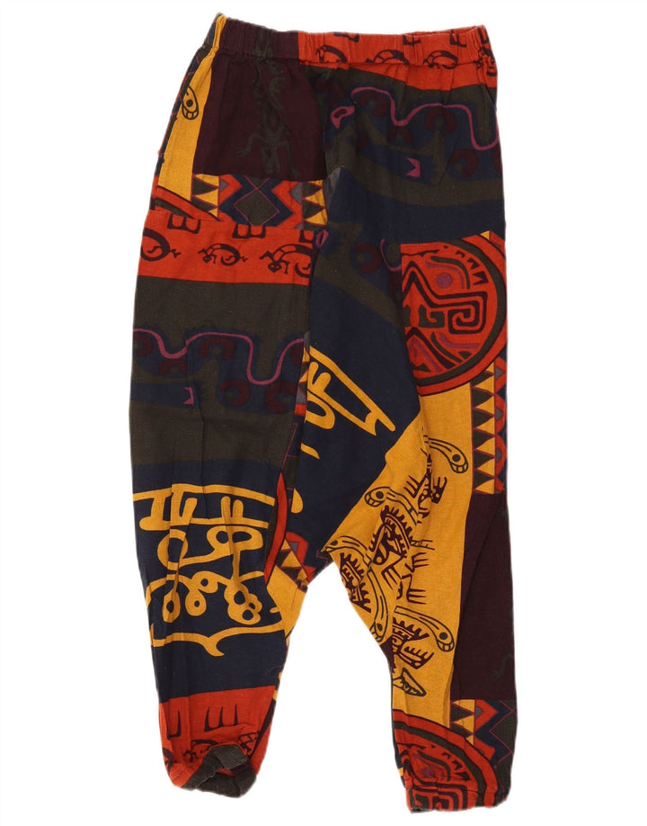 Vintage mujer Harem pantalones grandes W32 L19 patchwork multicolor
