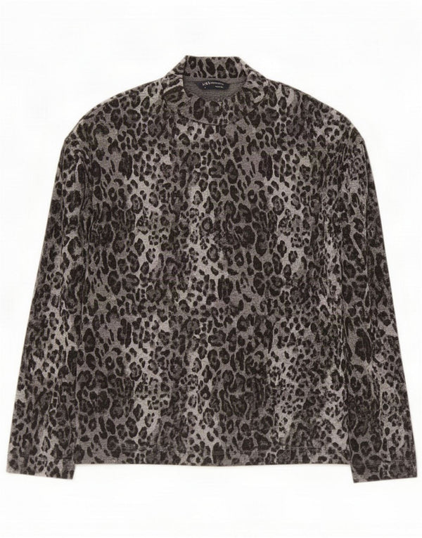 Marks & Spencer Top para mujer de manga larga UK 8 Small Grey Animal Print