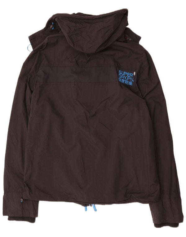 Superdry Chaqueta impermeable con capucha y estampado Windcheater para hombre UK 44 2XL Nylon negro