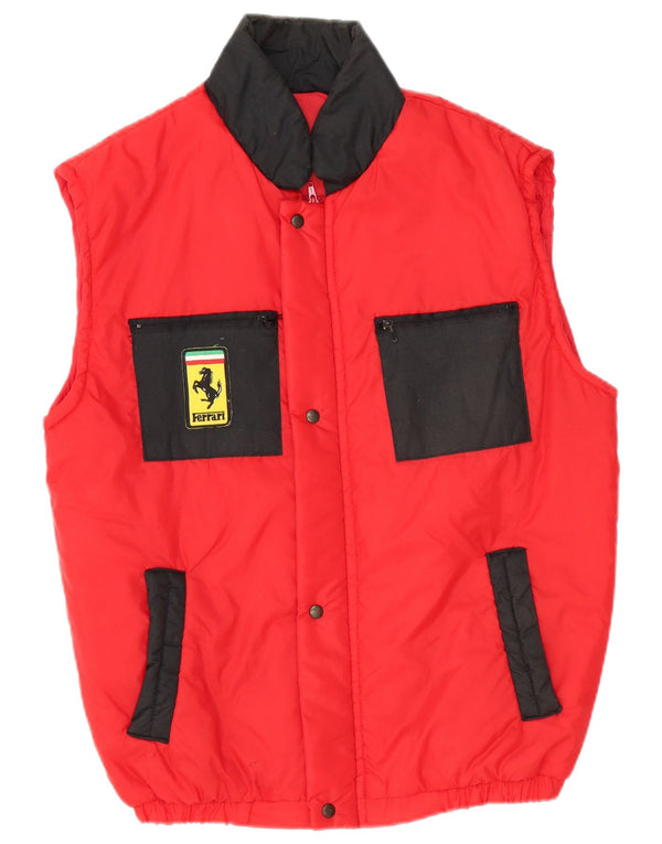 Ferrari Chaleco acolchado de ajuste holgado para hombre UK 36 Small Rojo Colorblock Poliéster