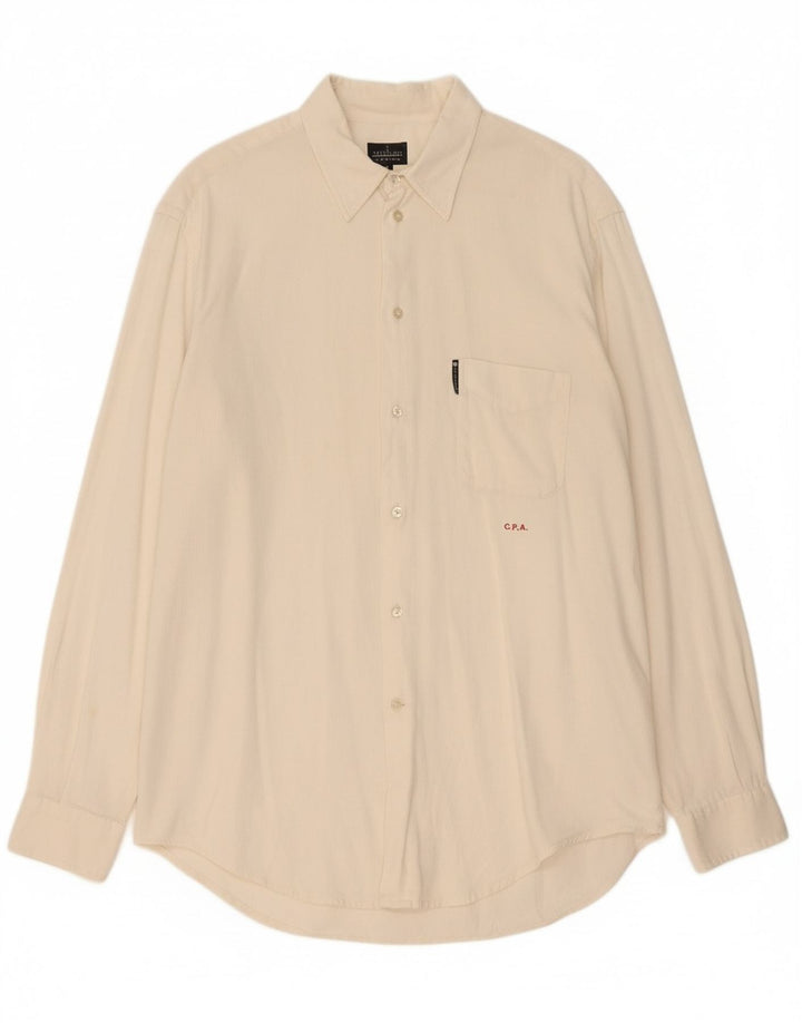 TRUSSARDI JEANS Mens Shirt 2XL White Cotton