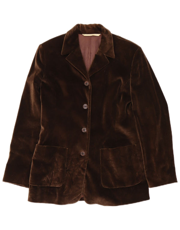 Penny Black Chaqueta tipo blazer de terciopelo con 4 botones y ajuste relajado para mujer UK 6 XS Marrón