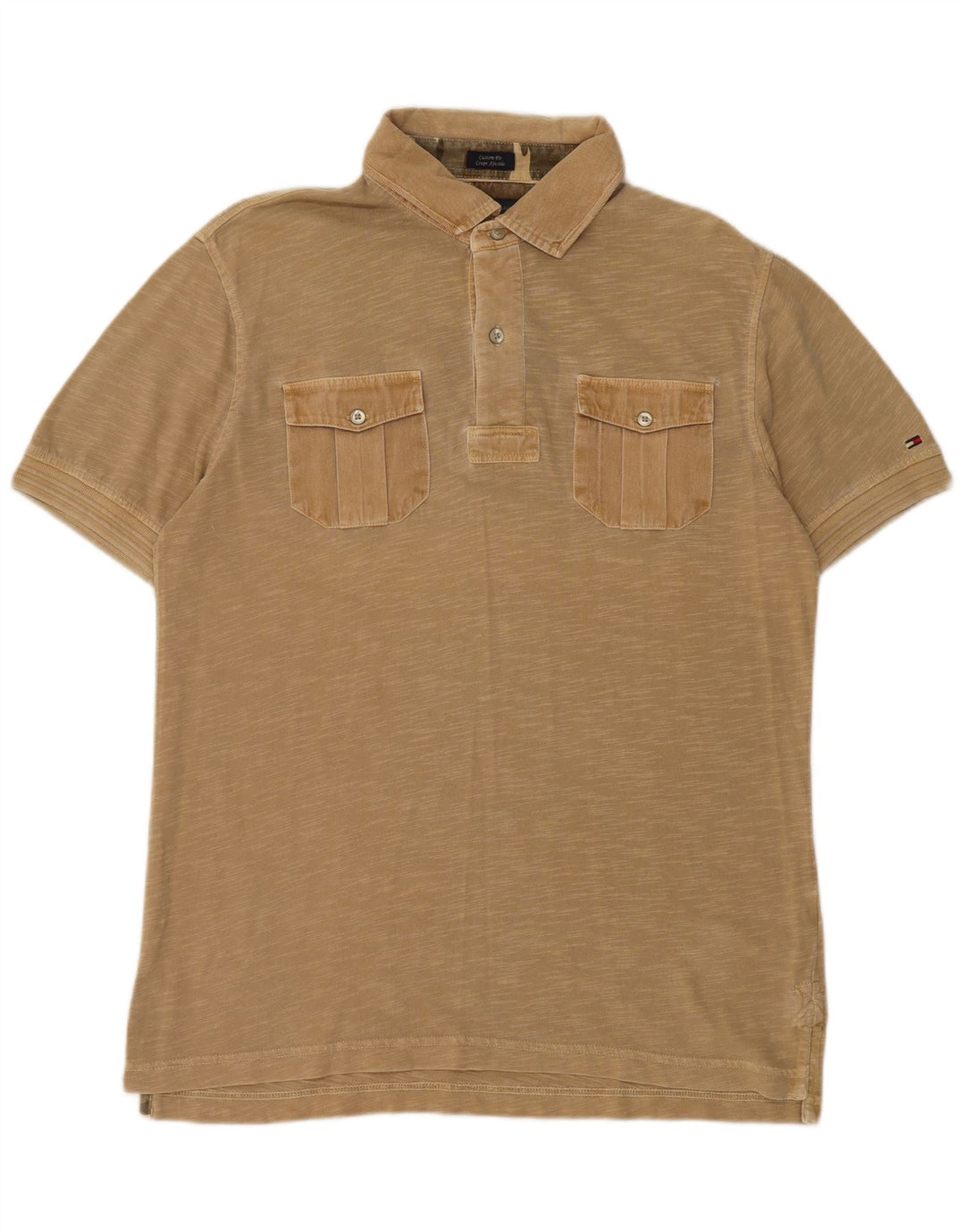 TOMMY HILFIGER Polo Coupe Ajustee para hombre con flecos en beige medio