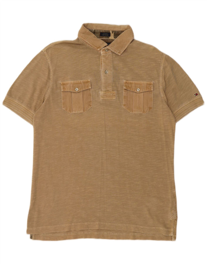 TOMMY HILFIGER Polo Coupe Ajustee para hombre con flecos en beige medio