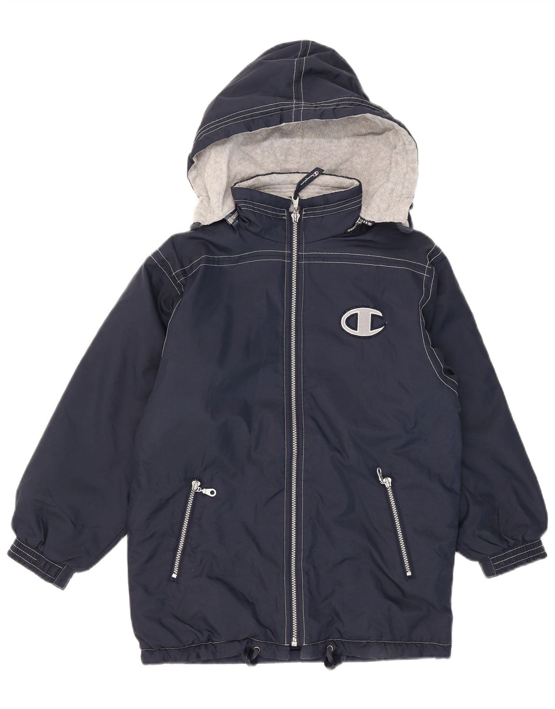 Champion Abrigo acolchado con capucha y gráfico para niños 9-10 años Poliamida azul marino