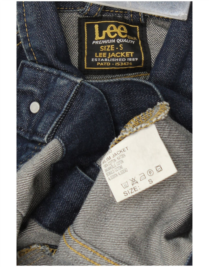 Lee Chaqueta Vaquera para Mujer UK 10 Small Azul Marino Algodón