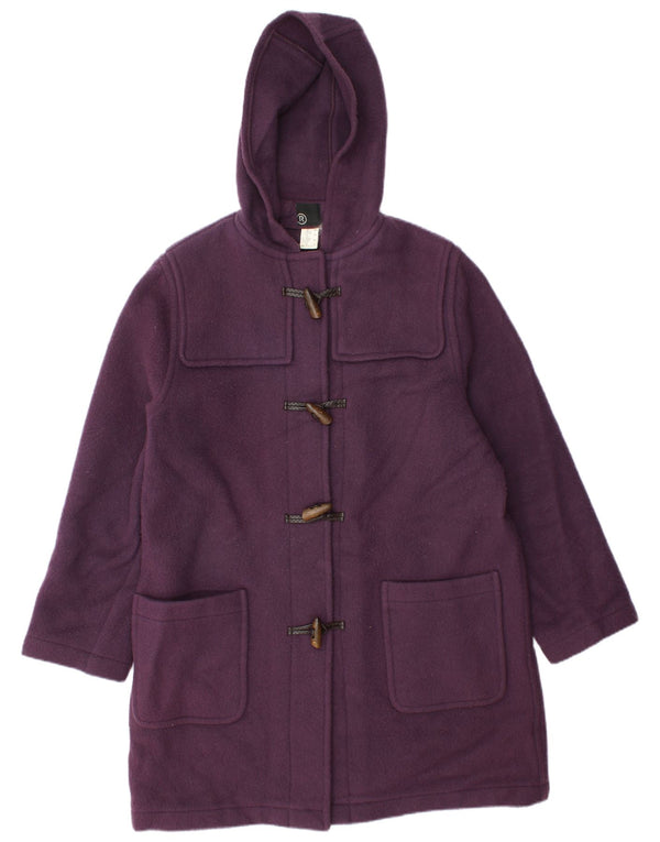 Vintage mujer con capucha Duffle abrigo Reino Unido 14 lana púrpura grande