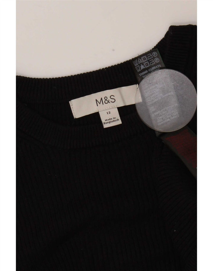 Marks & Spencer Top para mujer de manga larga UK 42 Viscosa negra mediana