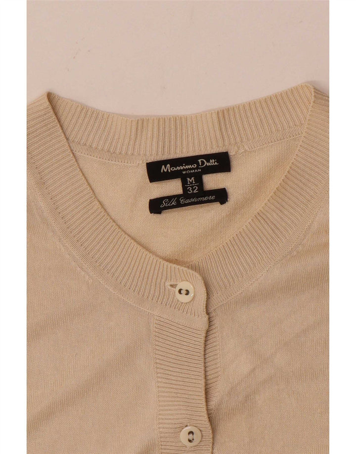 Massimo Dutti Cárdigan Mujer UK 42 Medio Seda Beige