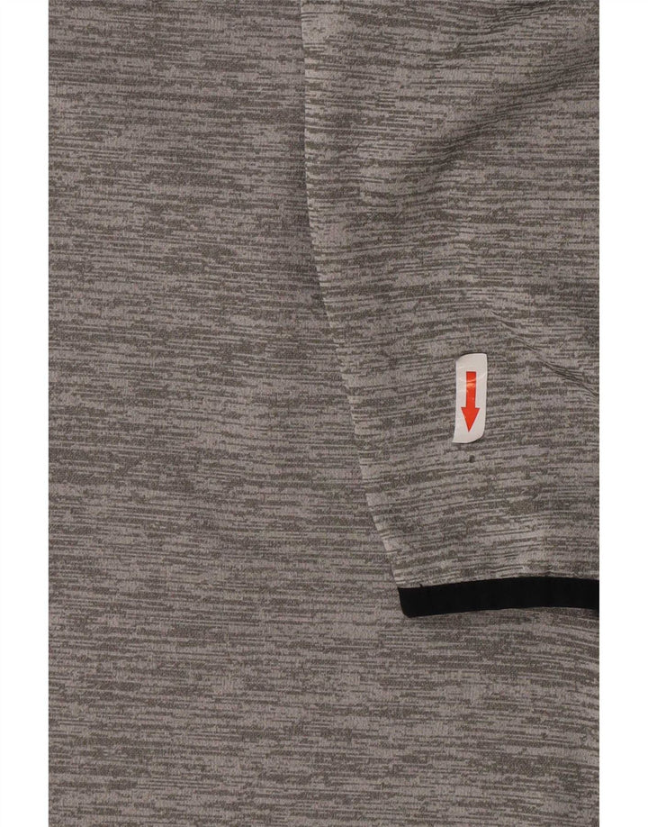 Under Armour Sudadera con cuello y cremallera para hombre, jersey de poliéster moteado gris grande