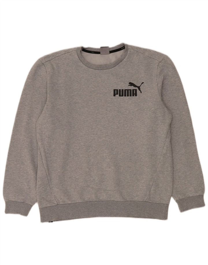 Puma Sudadera Jumper para hombre de algodón moteado gris grande
