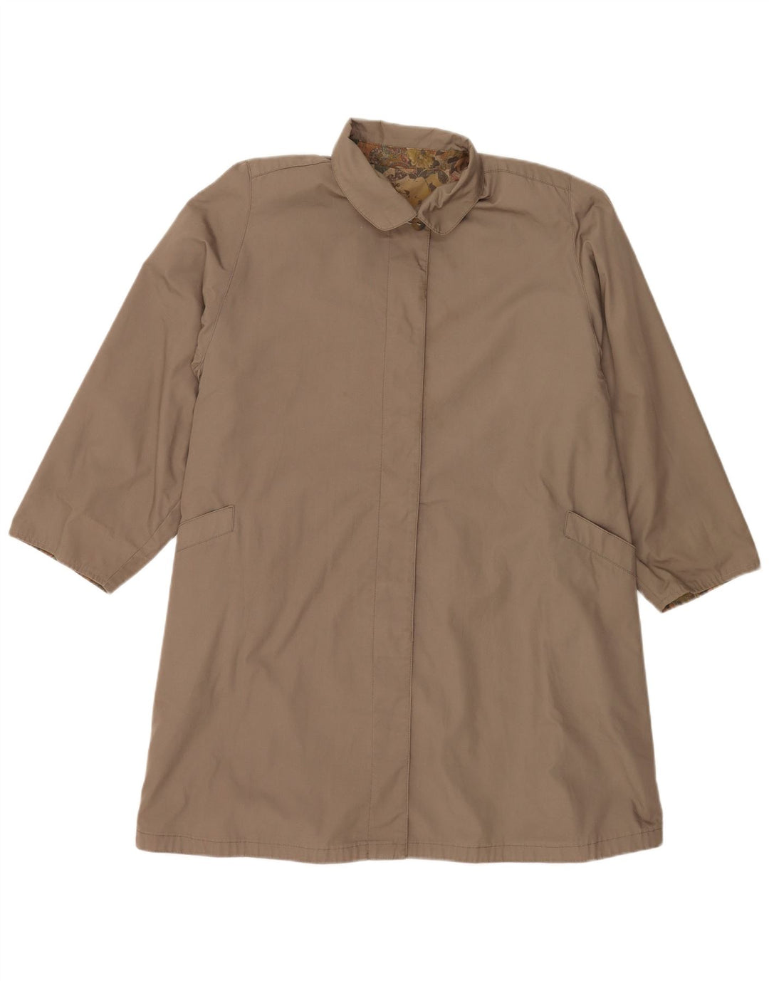 Vintage mujer reversible gabardina Reino Unido 20 2XL Beige
