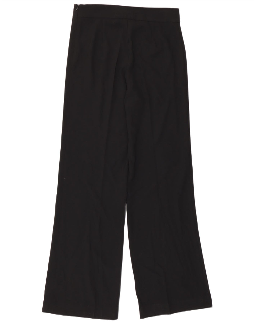 Zara Mujer Pantalones Casuales De Pierna Ancha Medianos W30 L33 Poliéster Negro