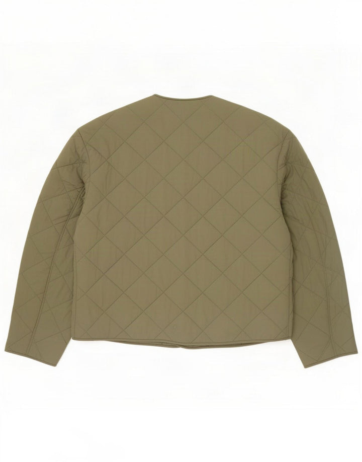 Massimo Dutti Chaqueta Acolchada Mujer UK 46 Large Nylon Caqui