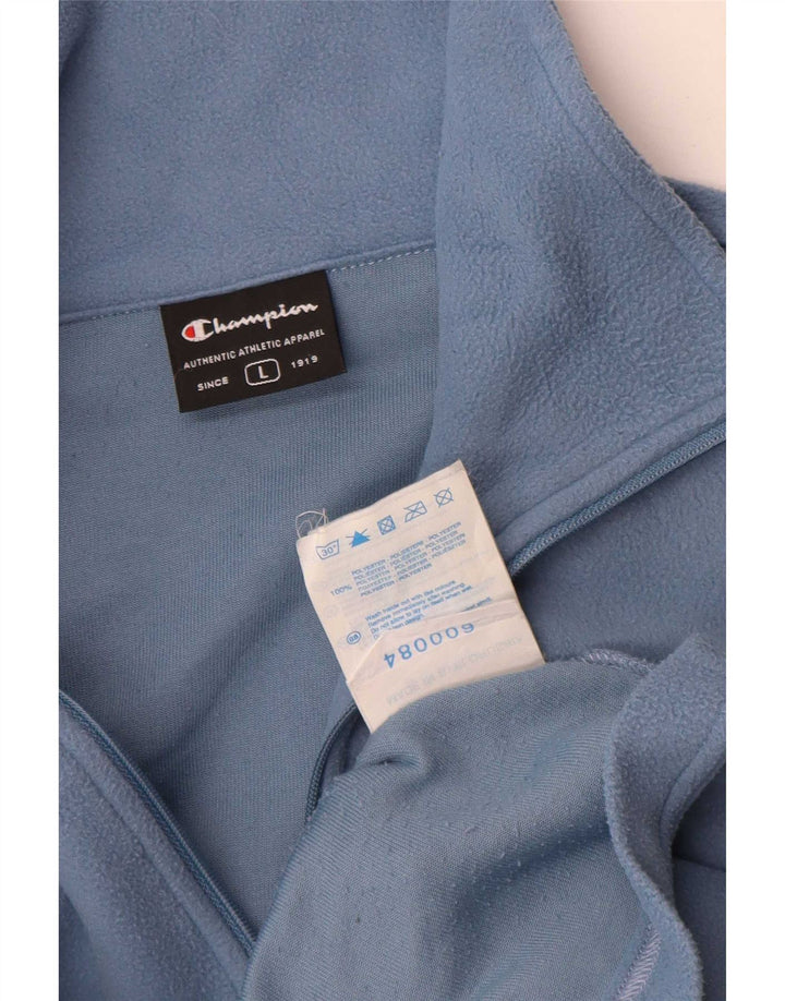 Champion Jersey De Forro Polar Con Cremallera Y Cuello Para Hombre Algodón Azul Grande