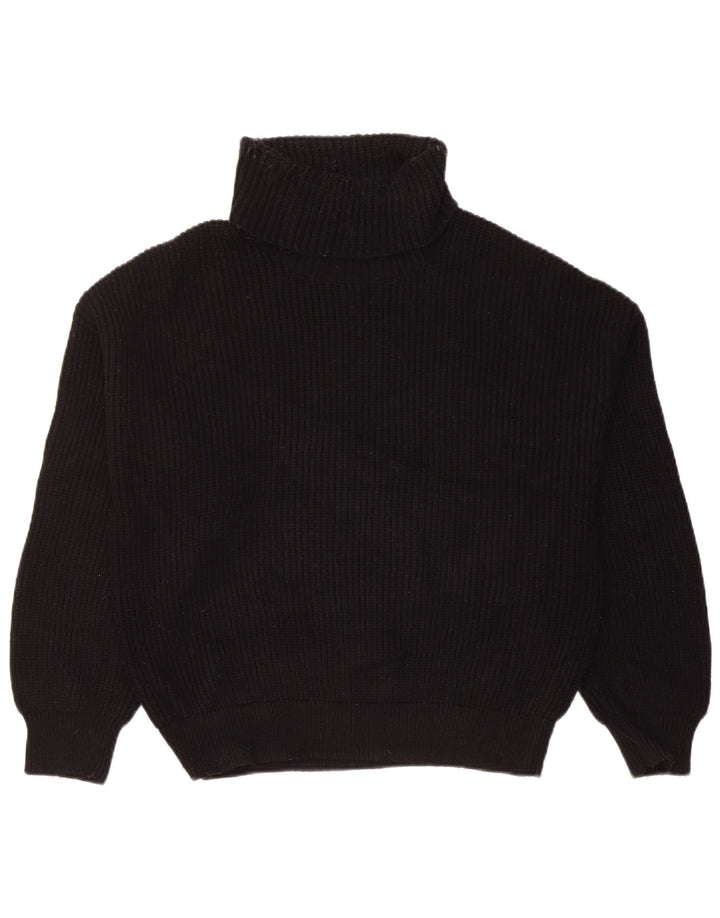Zara - Jersey con cuello vuelto para mujer, talla M, viscosa negra, Reino Unido 44