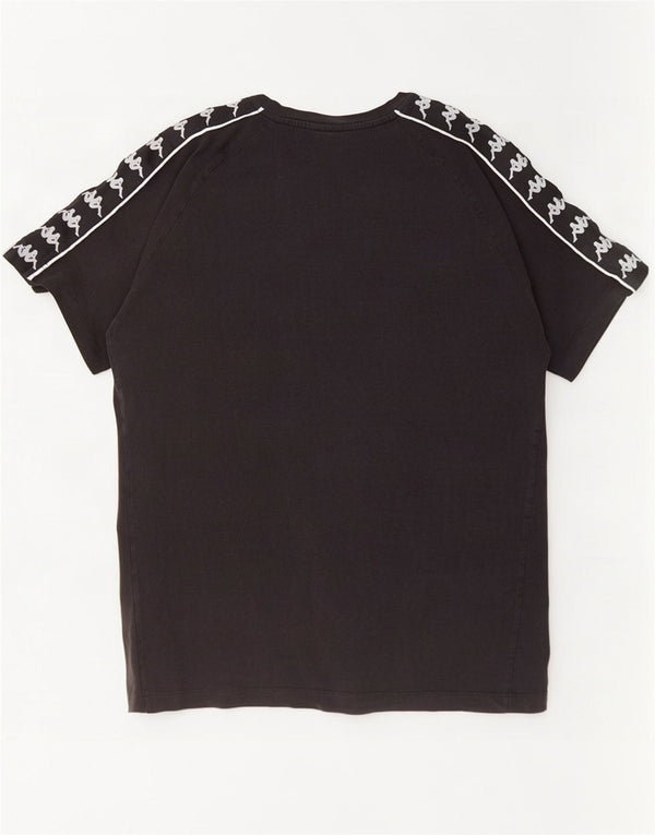 Kappa Hombre Camiseta Gráfica Top Medium Negro Algodón