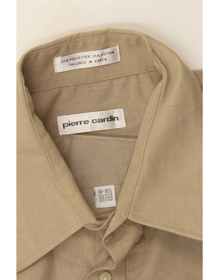 Pierre Cardin Camisa para hombre Talla 16 1/2 Grande Marrón Poliéster