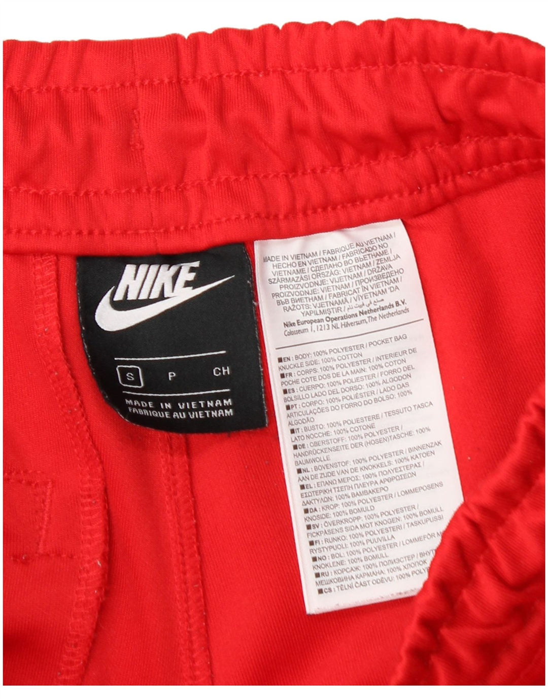 Nike Hombre Pantalones De Chándal Joggers Small Rojo Colorblock Poliéster