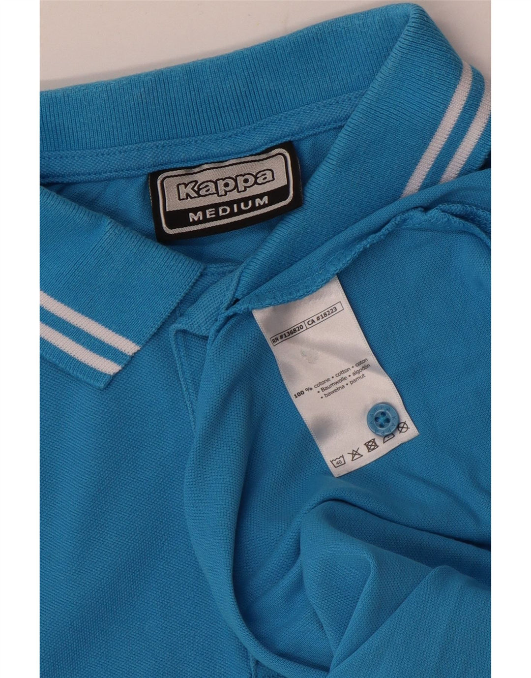 Polo Kappa Hombre Algodón Azul Medio