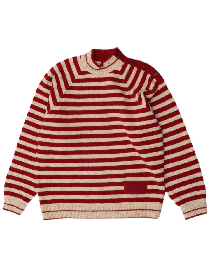 Trussardi Jersey Regular Fit Con Cuello Con Botones Y Rayas Rojas Medianas