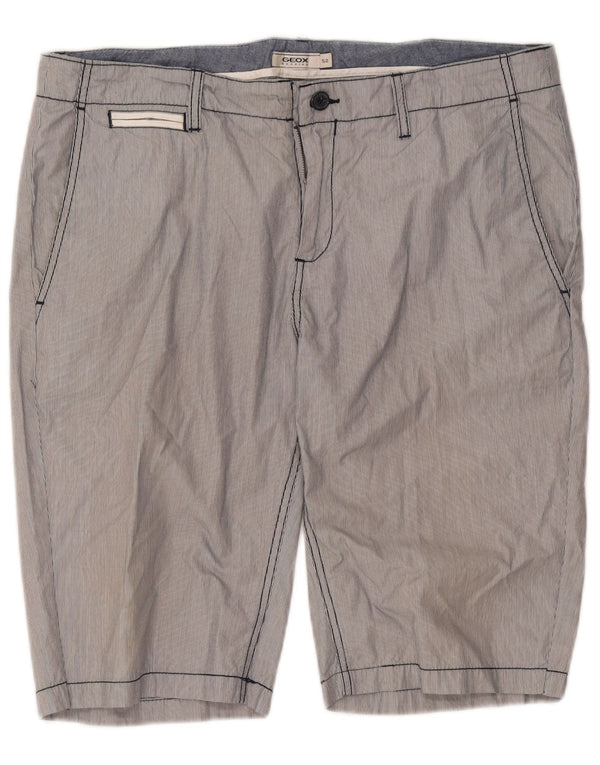Geox Respira Pantalones cortos chinos para hombre IT 52 XL W40 Algodón gris a rayas