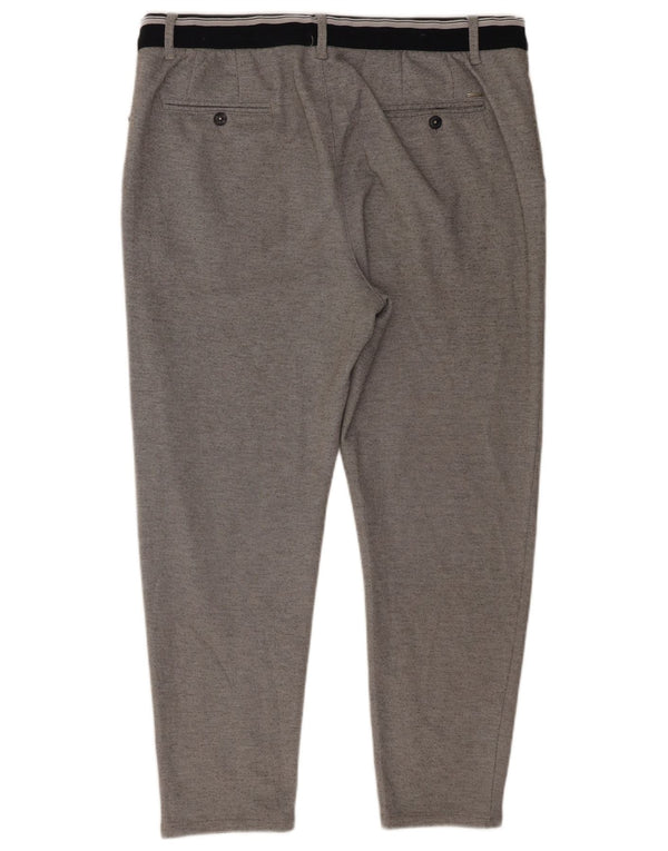 Zara Hombre Pantalones Cortos Slim XL W34 L26 Poliéster Gris
