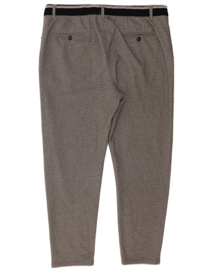Zara Hombre Pantalones Cortos Slim XL W34 L26 Poliéster Gris