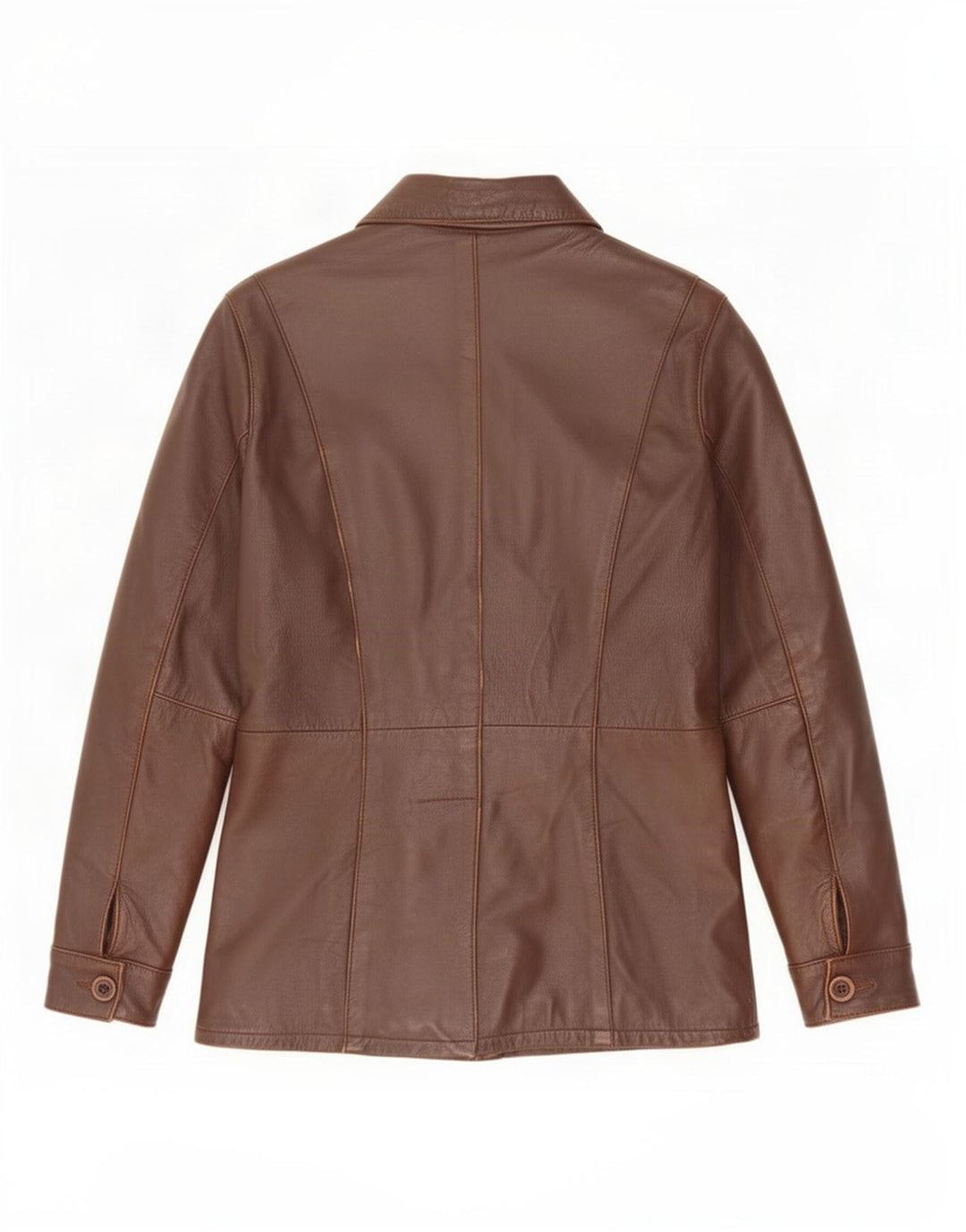 Vintage mujer chaqueta de cuero Reino Unido 14 marrón medio