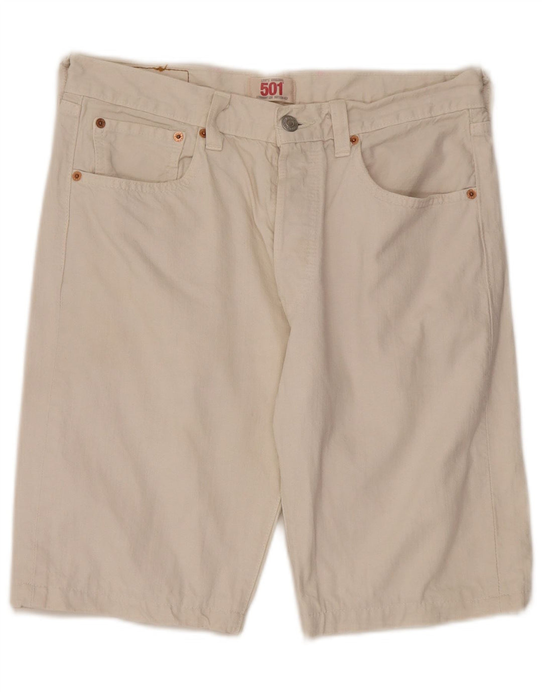 Levi's Mens 501 Shorts De Mezclilla W33 Algodón Blanco Mediano