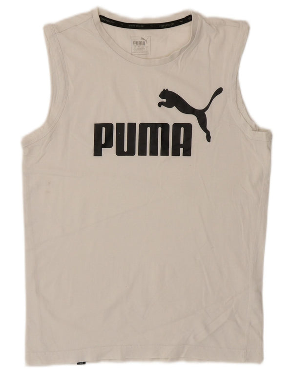 Puma Hombre Gráfico Chaleco Top Pequeño Blanco