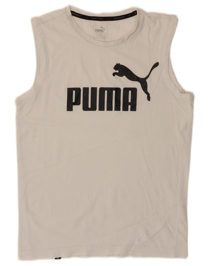 Puma Hombre Gráfico Chaleco Top Pequeño Blanco