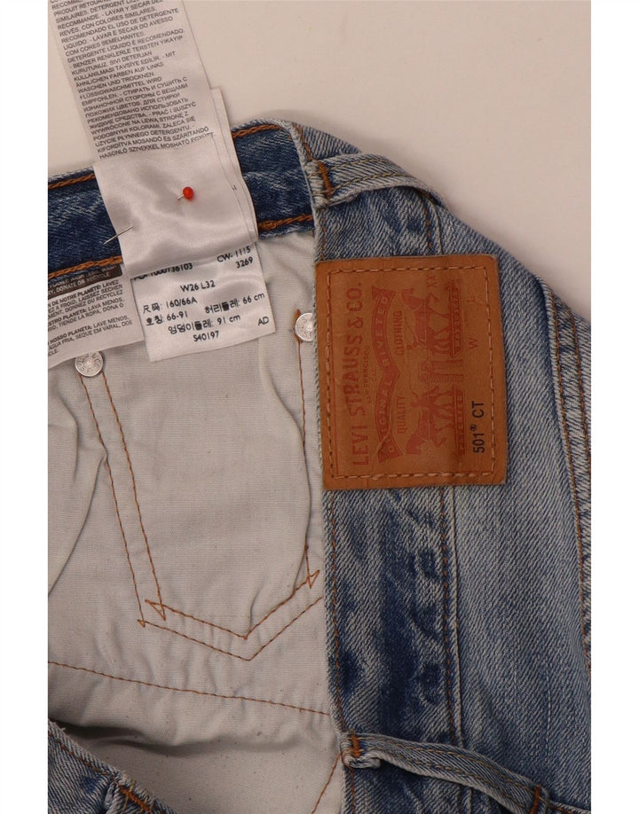 Levi's Mujer 501 CT Vaqueros Rectos Desgastados W26 L29 Azul