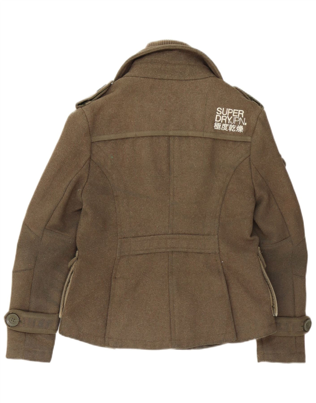 Superdry Chaqueta Militar Mujer UK 40 Small Lana Caqui