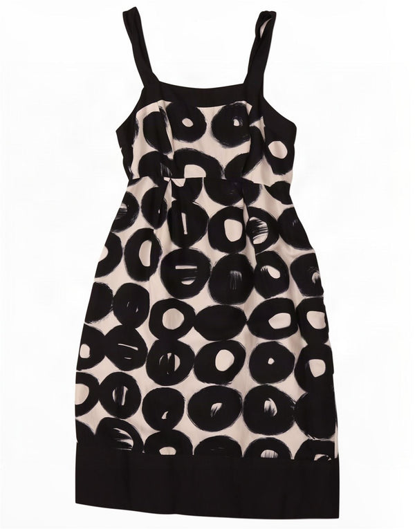 Betty Jackson Vestido tubo sin mangas para mujer UK 10 Pequeño Negro Geométrico