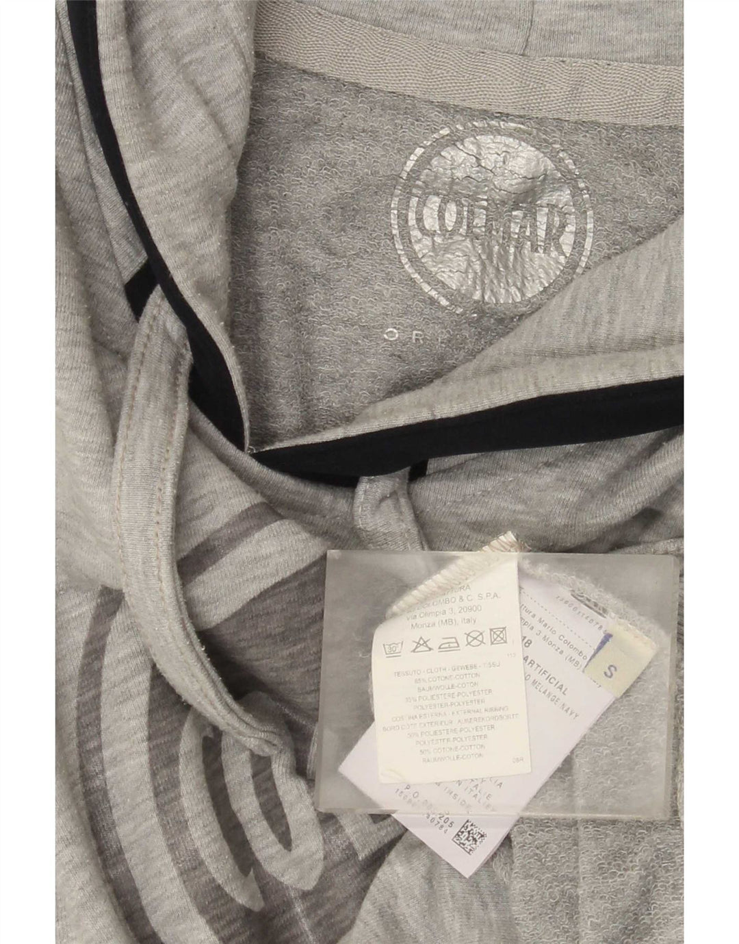 Colmar Hombre Sudadera Con Capucha Gráfica Jersey Pequeño Gris Algodón