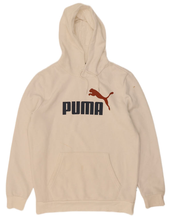 Puma Hombre Sudadera Con Capucha Gráfica Jersey De Algodón Blanco Mediano