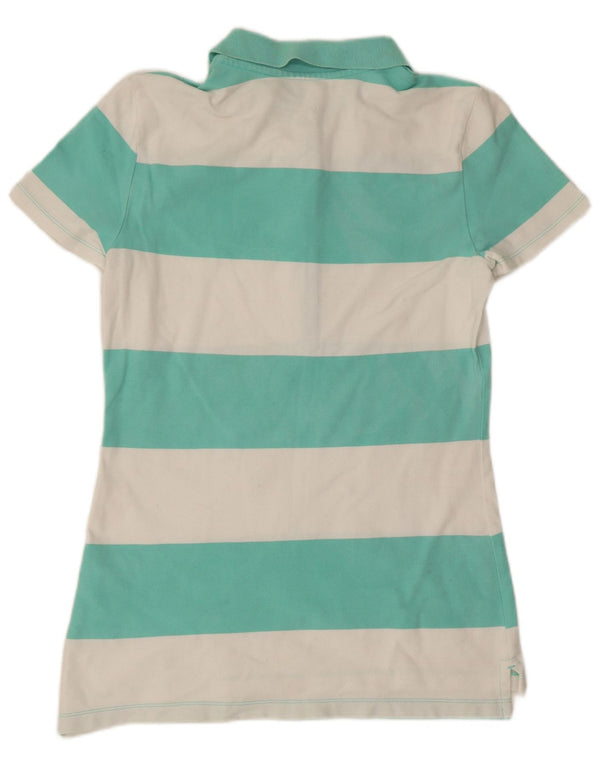 Tommy Hilfiger Polo para mujer UK 10 Small Verde Rayas Algodón