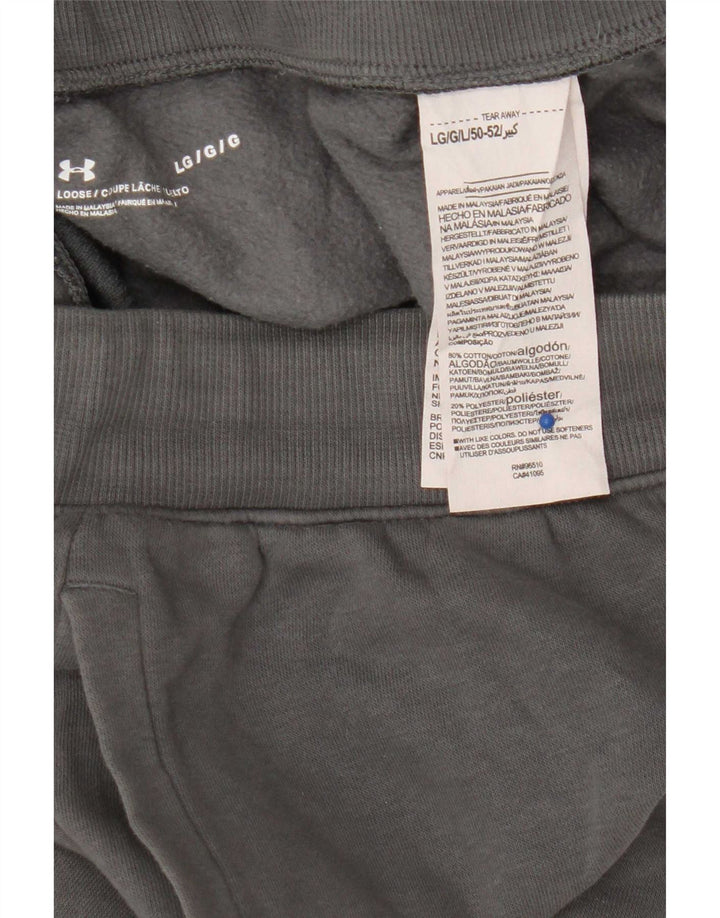Under Armour Pantalones cortos deportivos para hombre de algodón gris grande