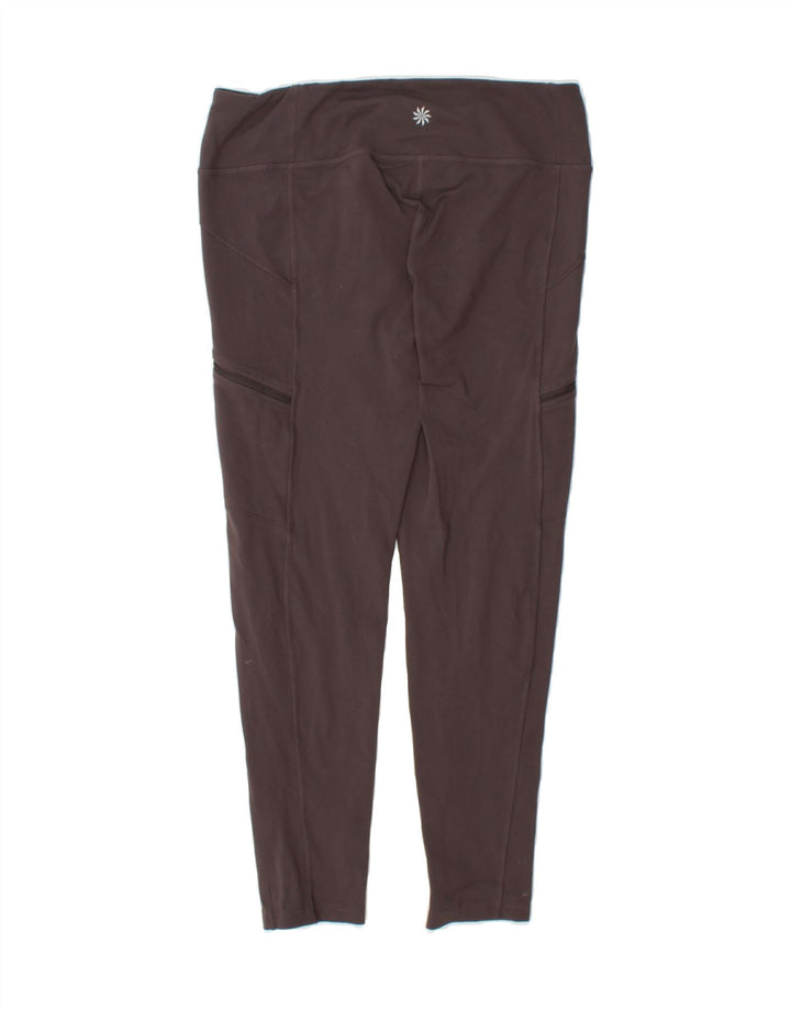 ATHLETA Womens Leggings UK 14 Large  Brown Nylon Vintage Athleta and Second-Hand Athleta from Messina Hembry 