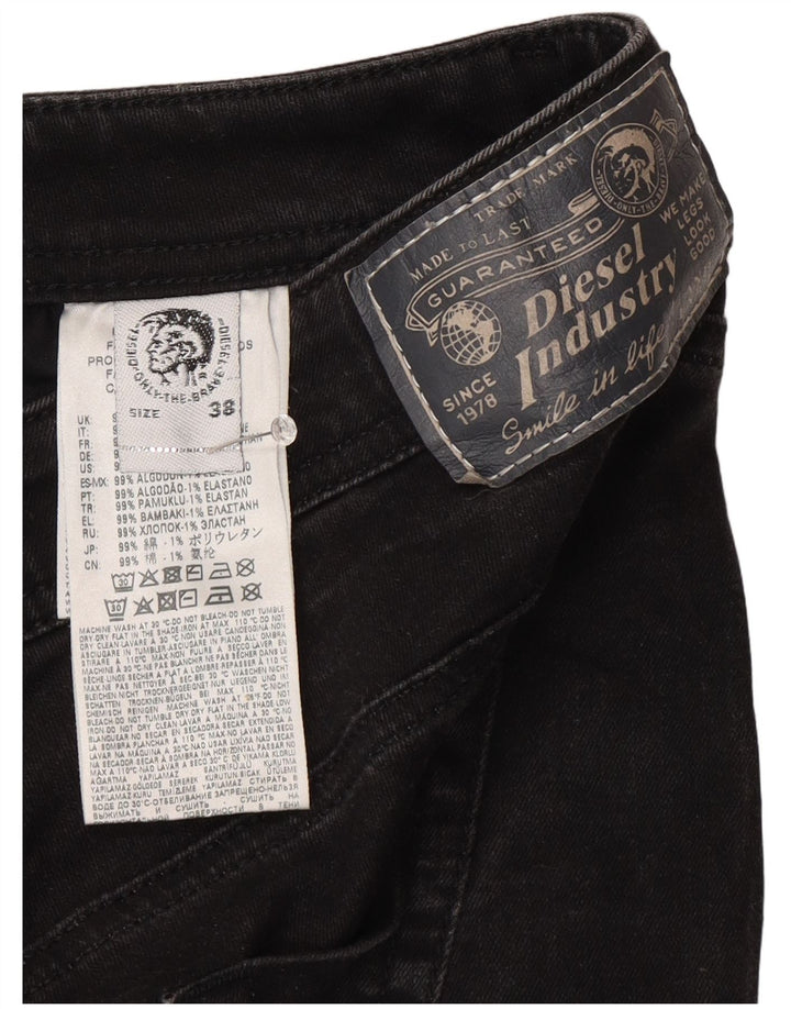 DIESEL Vaqueros rectos para hombre W38 L27 Algodón negro