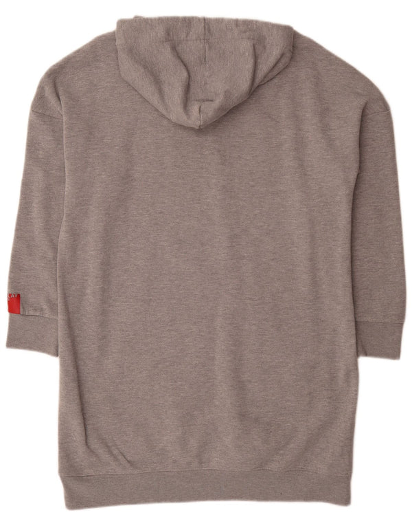 Replay Vestido con capucha y gráfico Nirvana para mujer, talla 40, talla pequeña, color gris moteado