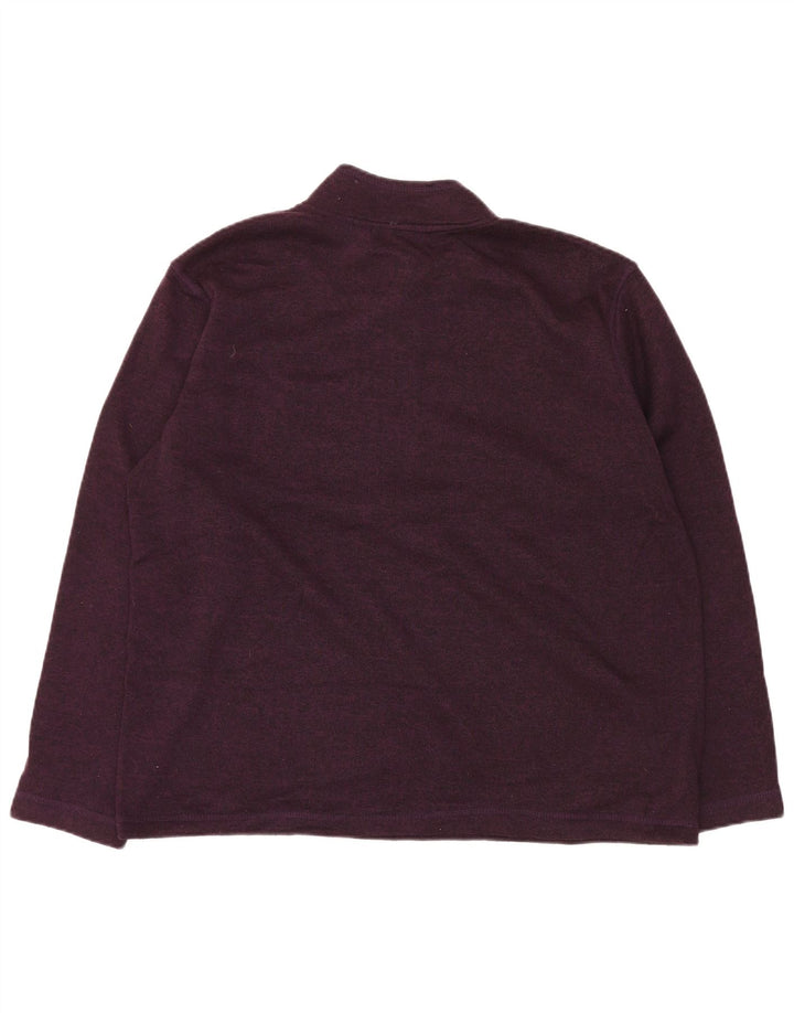 EDDIE BAUER Sudadera con cuello y cremallera para hombre Jersey XL Poliéster moteado morado