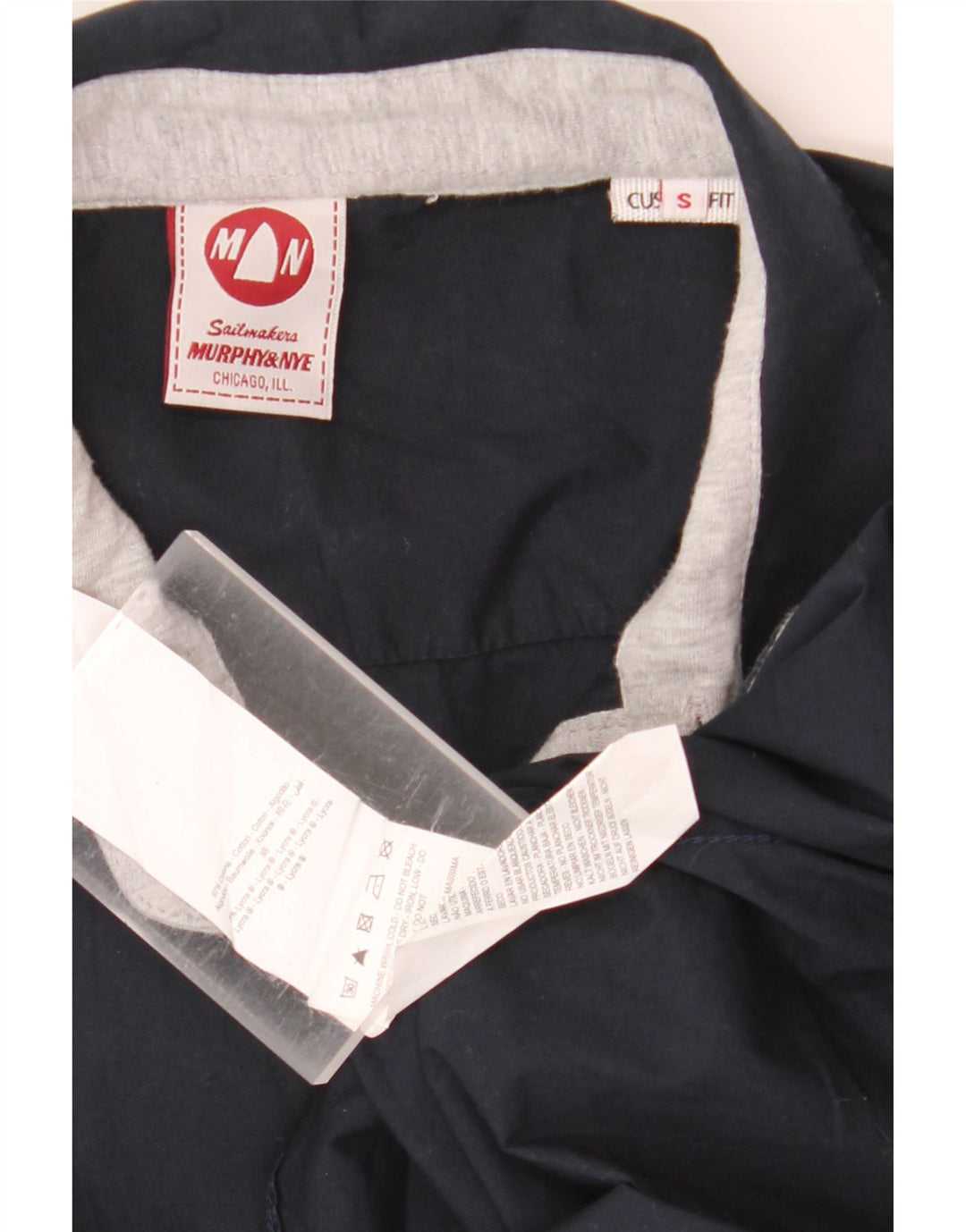 MURPHY & NYE Mens Custom Fit Shirt Small Navy Blue Cotton